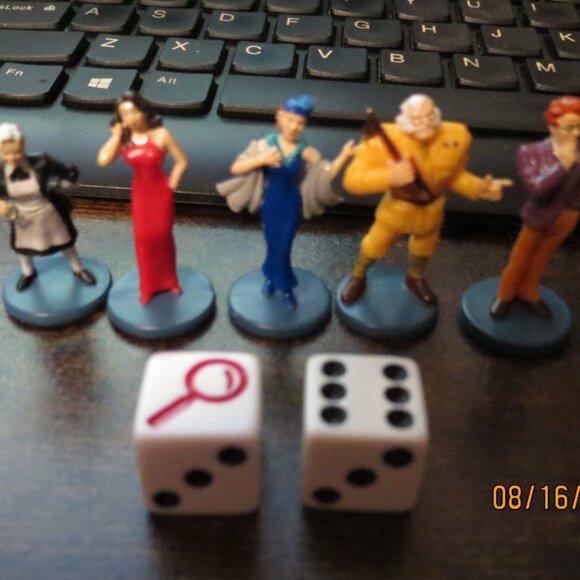 RARE Clue Gameboard Suspects Lot of 5 with Bonus Clue Dice - Picture 2 of 2